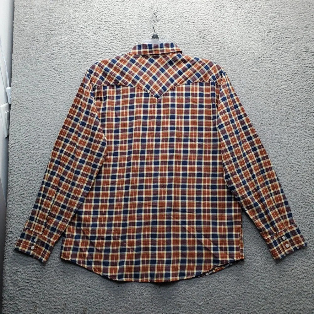 Levi's Western Shirt Men L Multi Plaid Standard Fit Long Sleeve Pearl Snap Front